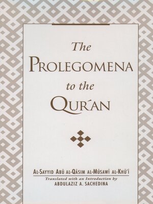 cover image of Prolegomena to the Qur'an
